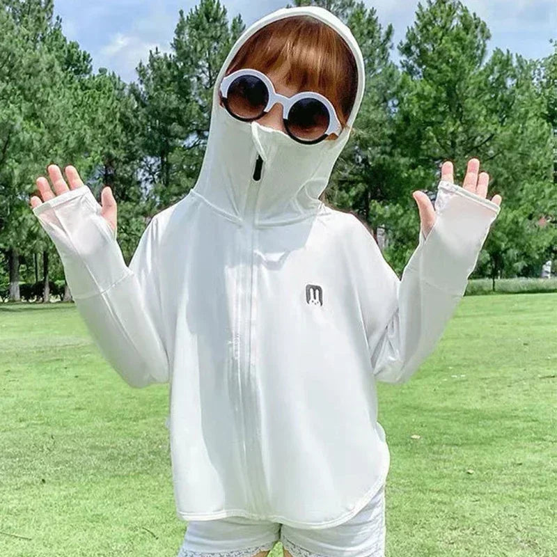 Children's Sun Protection Clothing Outdoor Ice Silk Sun Protection Jacket UV Resistant Summer Outdoor Play Sun Protection Jacket