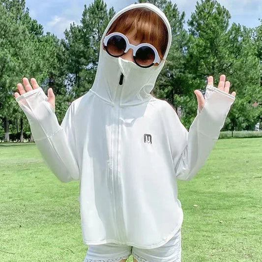 Children's Sun Protection Clothing Outdoor Ice Silk Sun Protection Jacket UV Resistant Summer Outdoor Play Sun Protection Jacket