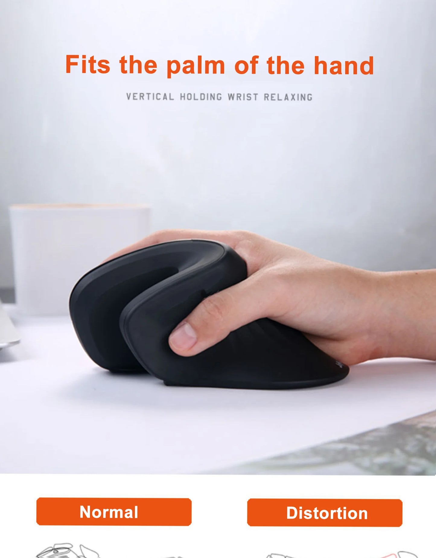 CHYI Vertical Wireless Mouse USB 2.4G Optical Gaming Mice Comfortable Ergonomic Wrist-care Charging Mause Wired Mouse For Laptop