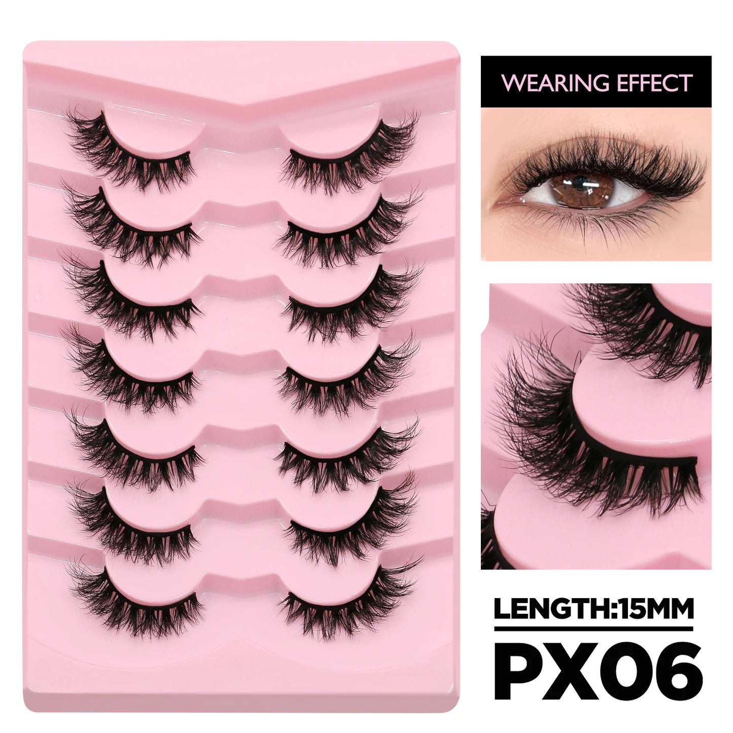 GROINNEYA Cat Eyelashes Fluffy 3D Mink Eyelashes Natural Look False Lashes for Daily Party Wedding Lightweigh Reusable Makeup