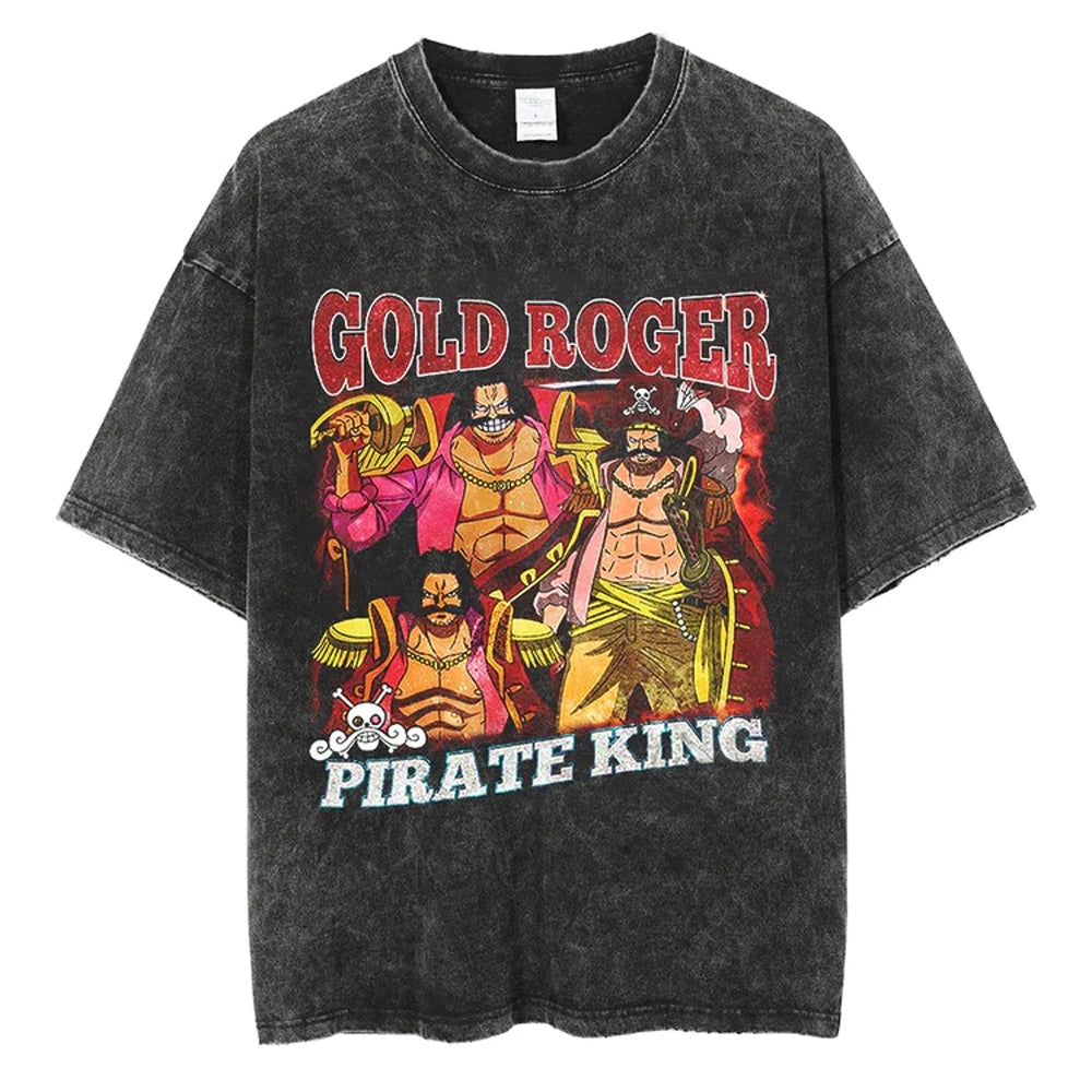 Men Streetwear Tshirt Hip Hop Oversized One Piece Graphic Print Retro T-Shirt Harajuku Summer Short Sleeve T Shirt Cotton Tops