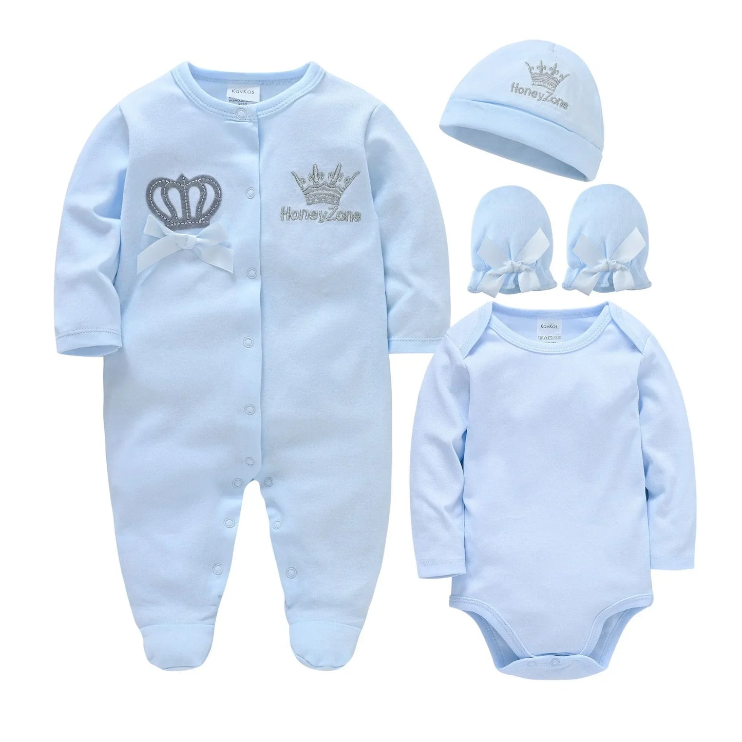 100% Cotton Newborn Autumn & Winter Long-sleeved Rompers Set 0-12M Baby Clothes Set Bodysuits One-Pieces Winter Baby Clothes