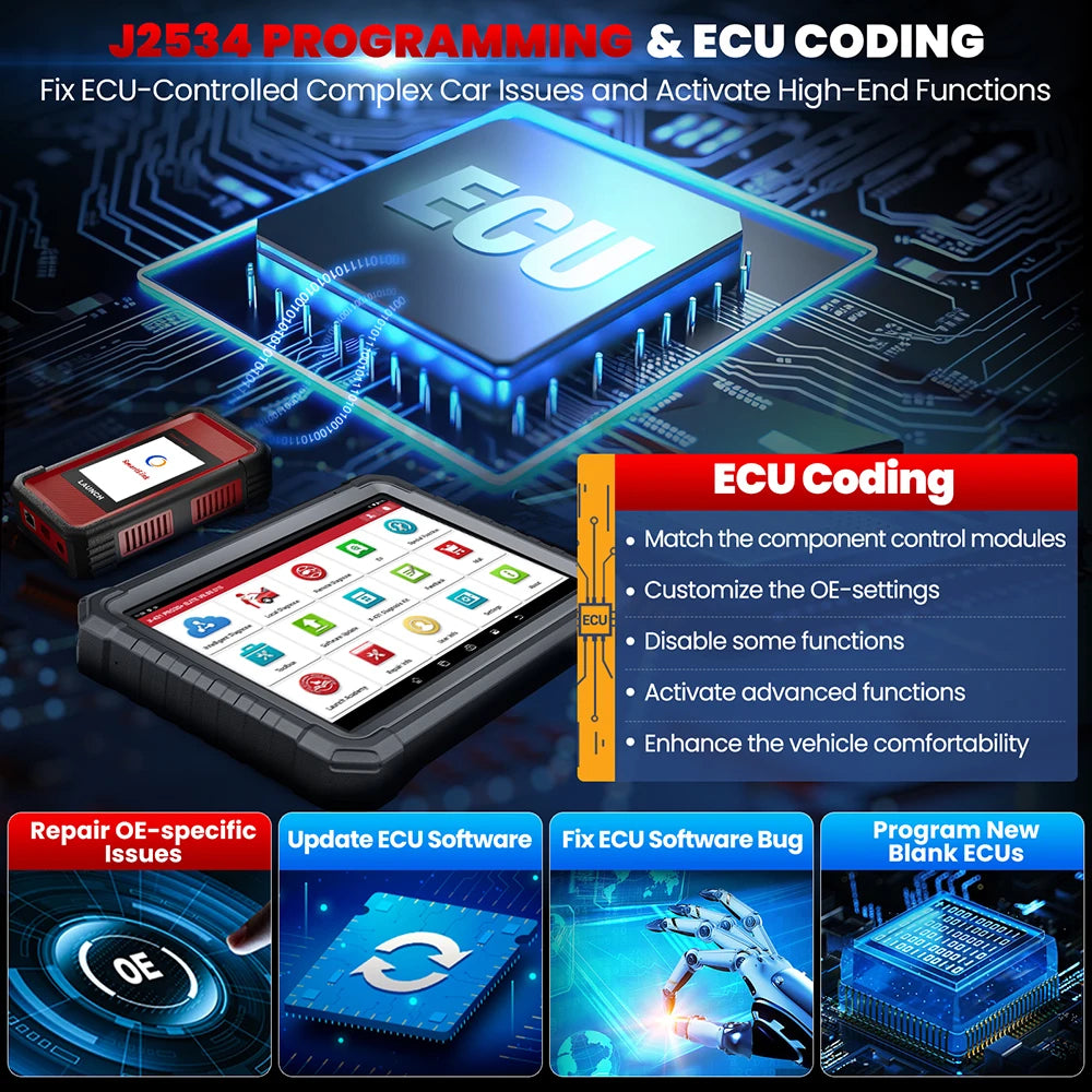 2025 LAUNCH X431 PRO3S+ Elite Bidirectional Scan Tool with J2534,HD Trucks Scan, OEM Topology Map, 50+Service,Online Coding