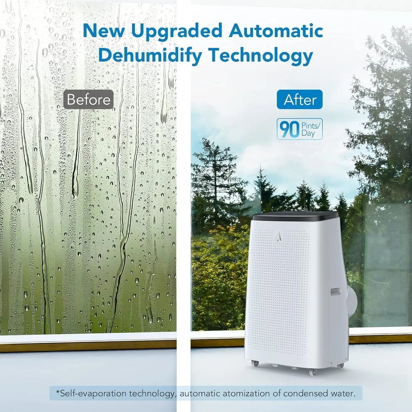 Portable Air Conditioner 14000 BTU Cool Up to 750 Sq.Ft 3-in-1 AC Unit Dehumidifier Fan Remote Control 24Hrs Timer for Home