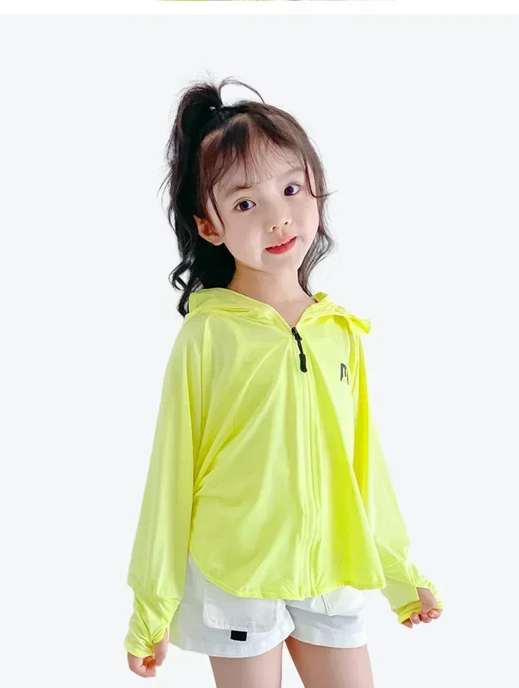Children's Sun Protection Clothing Outdoor Ice Silk Sun Protection Jacket UV Resistant Summer Outdoor Play Sun Protection Jacket