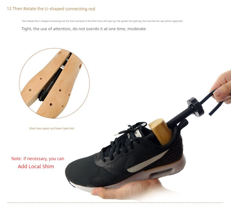 Solid Wood Shoe-Expansion Tool Men's and Women's Universal Shoe Stretcher Support Large Expander Width Expander Adjustable Shoe Stretcher Tool to Make Shoes Bigger
