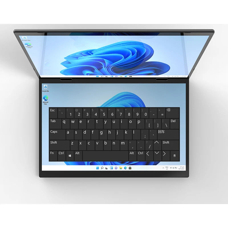Dual Screen Laptop Intel N95 N100 Processor 14“+14” touch Gaming Laptop DDR4 32GB 1TB 2TB SSD Notebook Computer