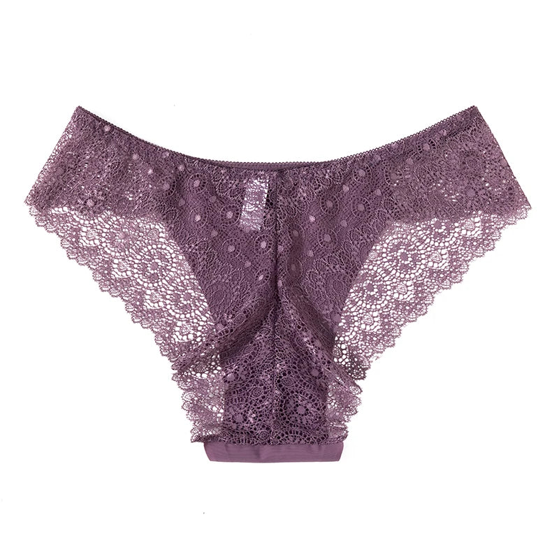 TrowBridge 3PCS/Set Sweet Women's Panties Silk Satin Underwear Lace Sexy Lingerie Girls Breathable Briefs Soft Comfortable Panty