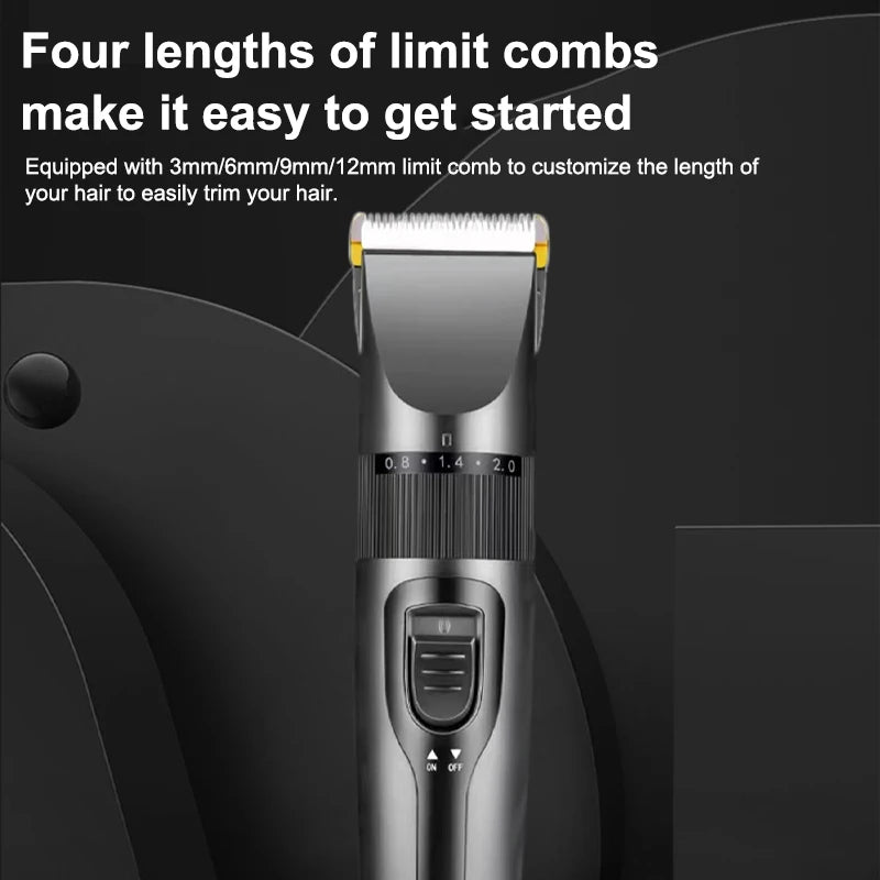 Electric Hair Clipper Men's Professional Hair Clipper Ceramic Blade Household Low Noise Trimmer USB Charging Men's Haircut Tools