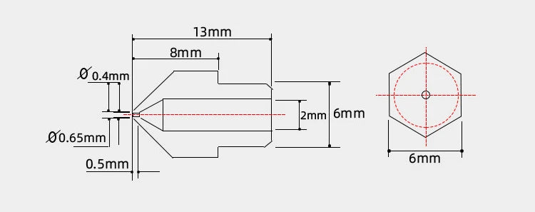 3D Printer Accessories MK8 Nozzle Brass 0.1mm-1.0mm For 1.75/3.0MM Supplies CR10 CR10S Ender-3 Extruder Head 3D Printer Nozzle