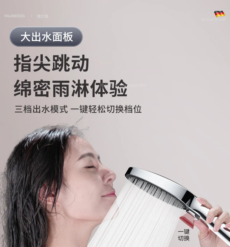 15CM Big Panel High Pressure Shower Head With Filter 3 Modes Large Flow Spray Nozzle Rainfall Shower Faucet Bathroom Accessories