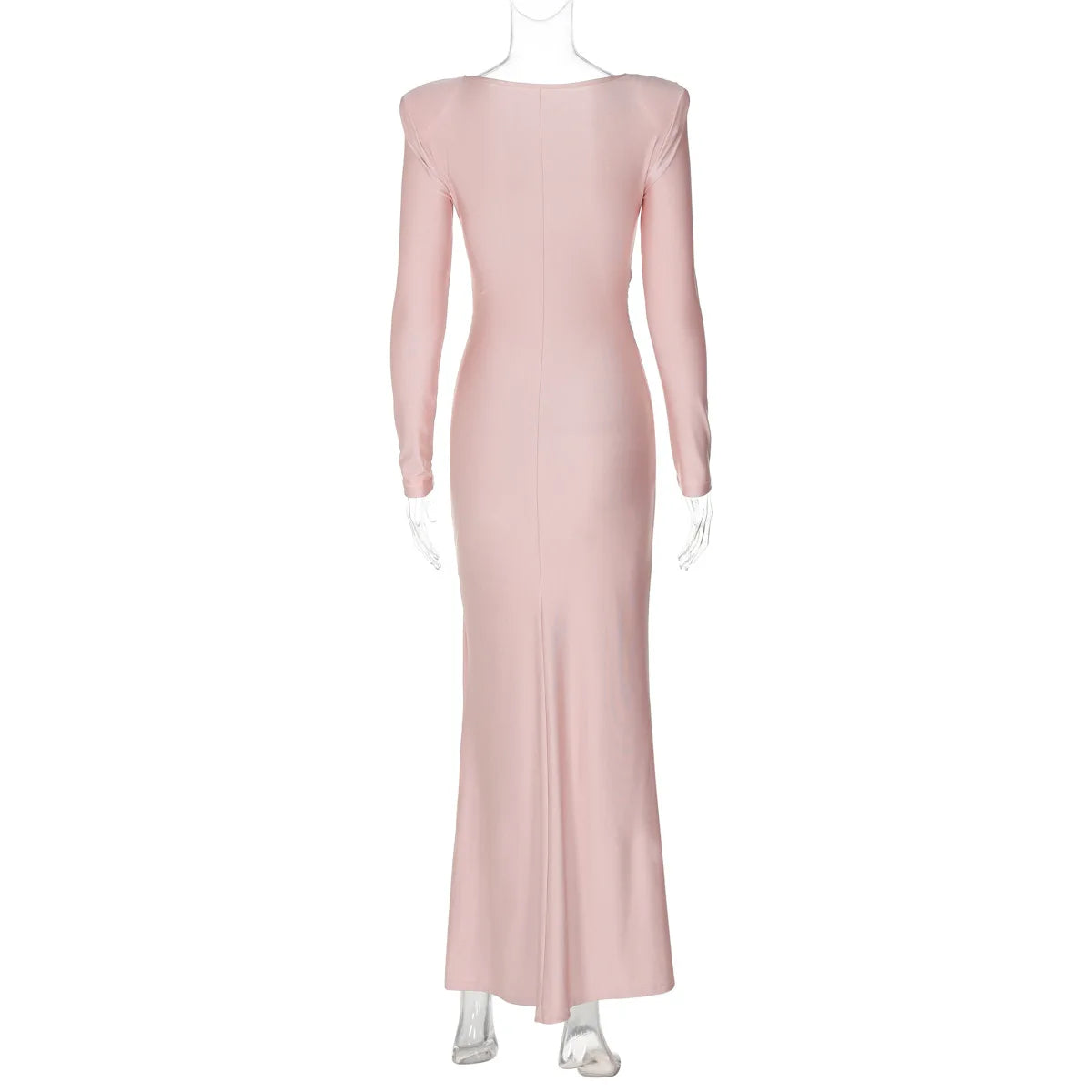 Ladies Elegant Evening Party Dress Women Long Sleeve O-Neck Ruched Fashion Long Dresses Woman Night Club Streetwear Fall Outfit