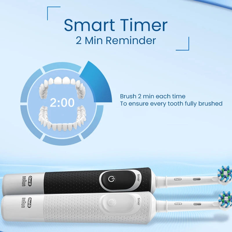Oral B Vitality 100 Electric Rechargeable Toothbrush Cross Action Clean for Adults Timer Waterproof Tooth Brush