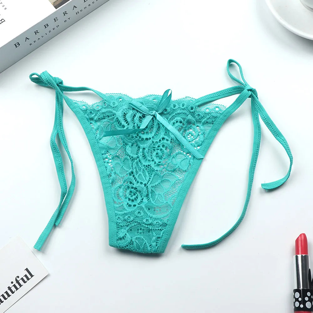 Sexy G-string Thongs Women Panties Floral Sheer Underwear Soft Lingerie Briefs Lace Transparent Knickers