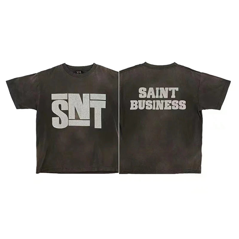 Pay Money To My Pain Saint T-Shirt Men Women Best Quality Oversized 100% Cotton Tee Tops Vintage Washed Black Graphics T Shirt