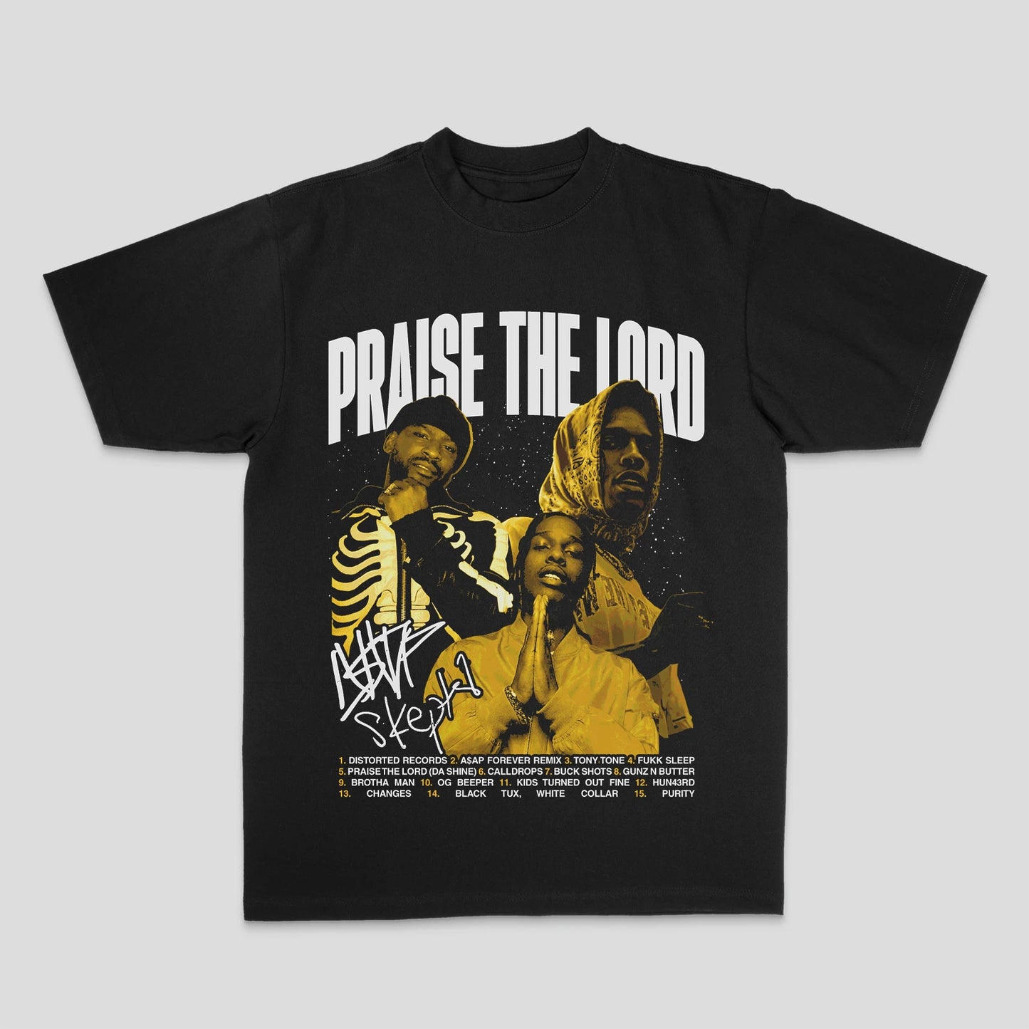 ASAP Hip Hop Rap Rap American Street Print Loose Breathable Crew Neck T-shirt Summer New Men's and Women's Streetwear