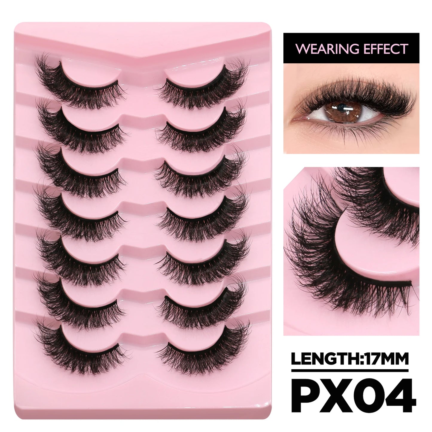 GROINNEYA Cat Eyelashes Fluffy 3D Mink Eyelashes Natural Look False Lashes for Daily Party Wedding Lightweigh Reusable Makeup