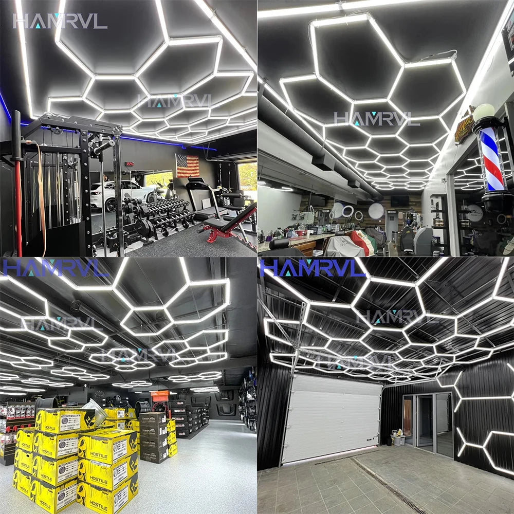 LED Hexagon Connector Cable DIY for Honeycomb Lamp AC110V-240V Barbershop Esports Workshop Garage 4S Car surface Lighting