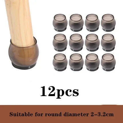 New 12Pcs Silicone Table Chair Leg Mat round square furniture Leg Caps Foot Protection Bottom Cover Pads Wood Floor Protector