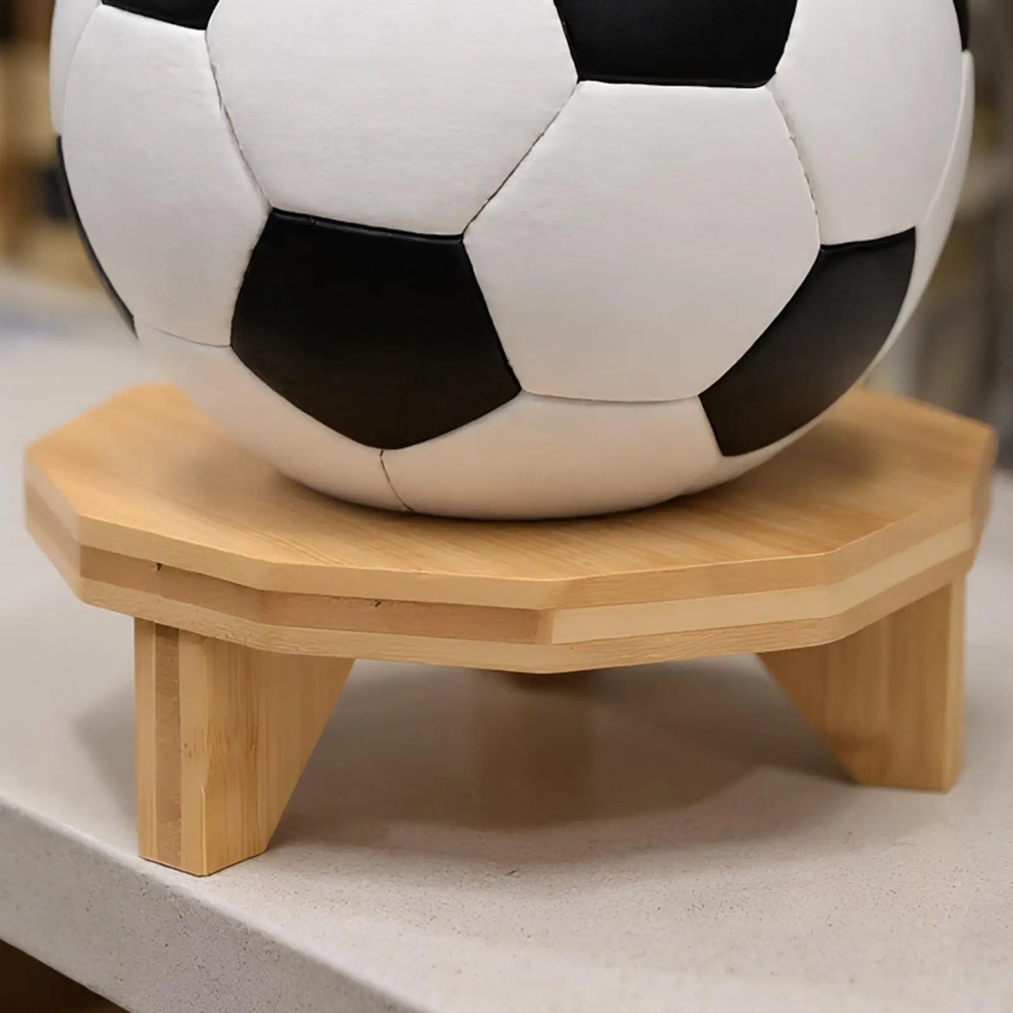 Basketball Holder Wood Football Holder Decorative Basketball Display Stand For Bookshelf Room Garage Kids Teen Living Room Decor
