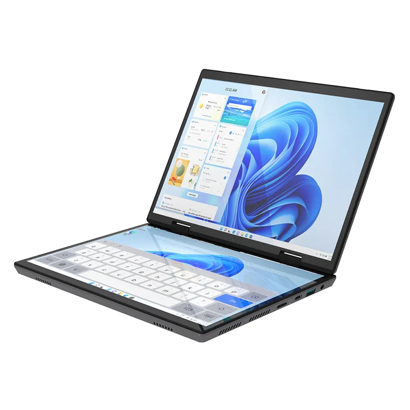 Dual Screen Laptop Intel N95 N100 Processor 14“+14” touch Gaming Laptop DDR4 32GB 1TB 2TB SSD Notebook Computer