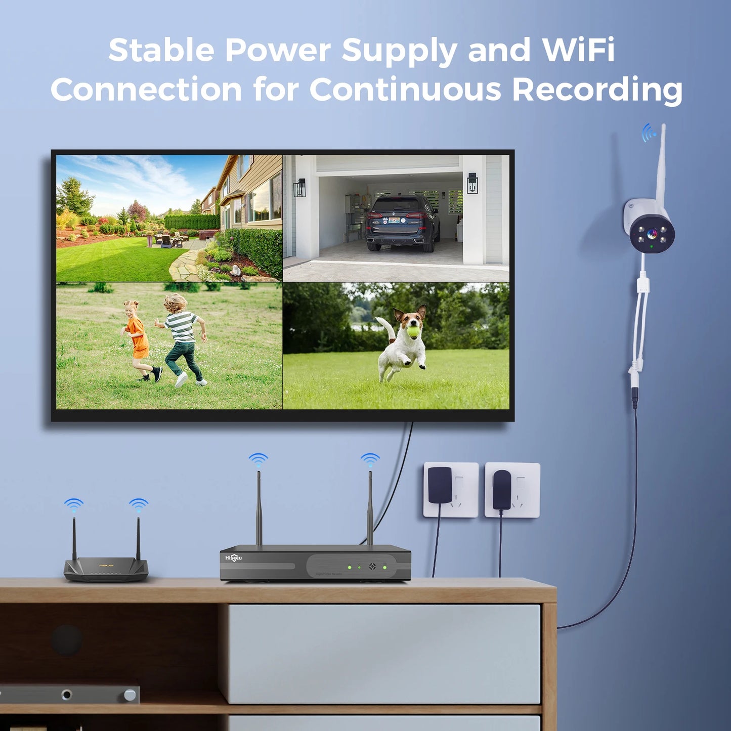 Hiseeu 3MP Wireless IP Camera Outdoor Waterproof CCTV WiFi Surveillance Security Camera P2P For Eseecloud Wireless System