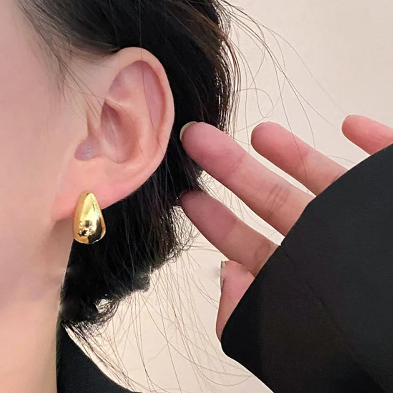 925 Sterling Silver Vintage Round Earrings For Women Trendy Metal Hoop Earring Jewelry Prevent Allergy Party Accessories Gifts