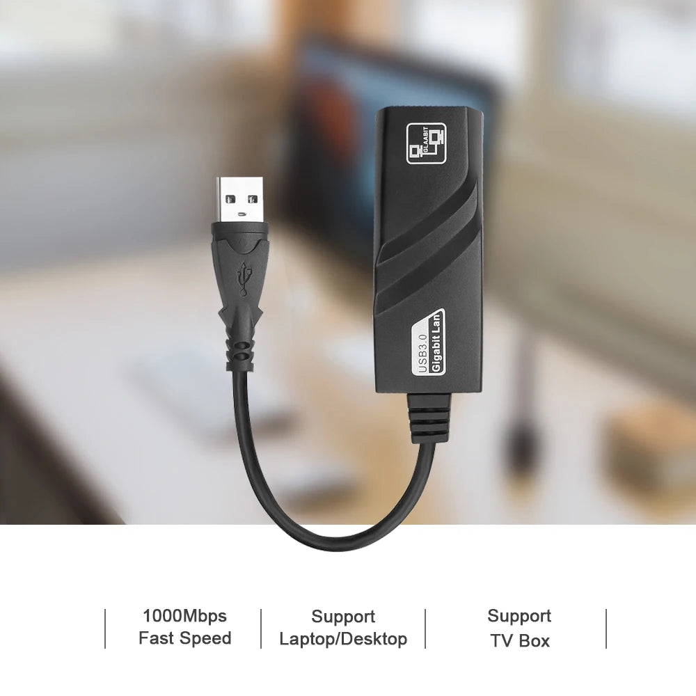 10/100/1000Mbps USB 3.0 Wired Network Card USB to RJ45 Type C to RJ45 LAN Ethernet Adapter for PC Macbook Windows Laptop
