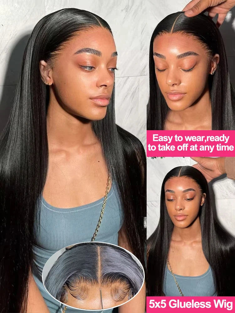 Bone Straight 13x4 HD Lace Front Human Hair Wigs Brazilian Remy Frontal Wig 5x5 Glueless Wigs Human Hair Ready To Wear For Women