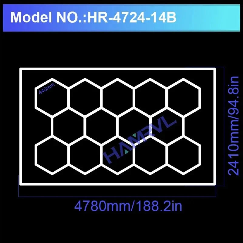Cutomized Barbershop Hair Salon Led Ceiling Light Hexagon Garage Light Warm/Natural white 3000K 4000K Honeycomb Lighting For Car