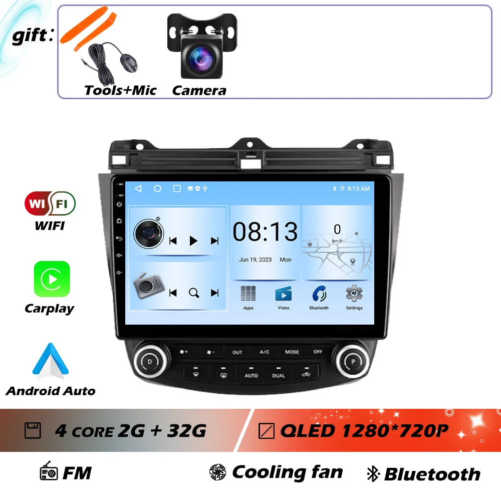 Android OS For Honda Accord 7 CM UC CL 2004 - 2007 Car Radio Navigation 4G WIFI BT No 2 Din DVD GPS CPU Multimedia Player