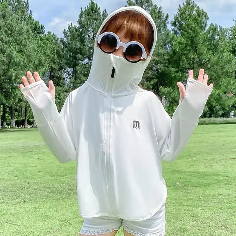 Children's Sun Protection Clothing Outdoor Ice Silk Sun Protection Jacket UV Resistant Summer Outdoor Play Sun Protection Jacket