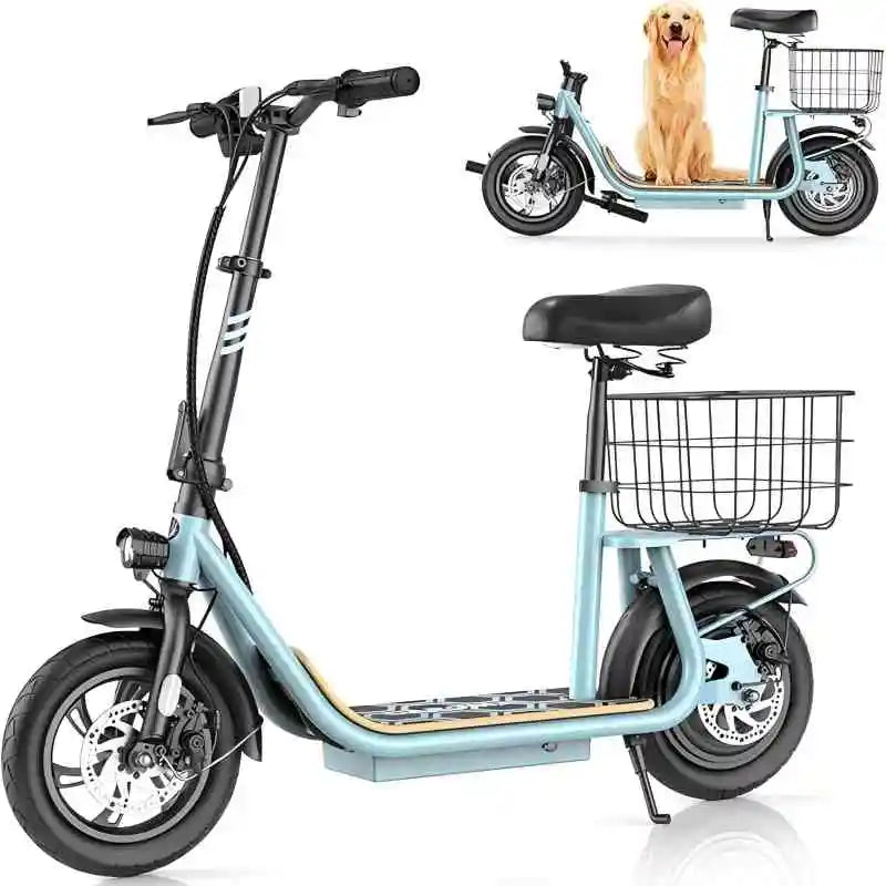 Caroma Electric Scooters for Adults and teens, 500W Peak Motor,  30 Miles Max Range, Foldable Electric Scooter and Detachable Ba