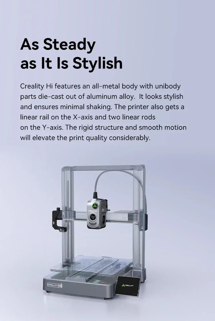 Creality Hi 3D Printer Core XZ Motion 500mm/S Speed Metal Build Printer Auto Leveling Direct Drive Extruder Multi-color printing