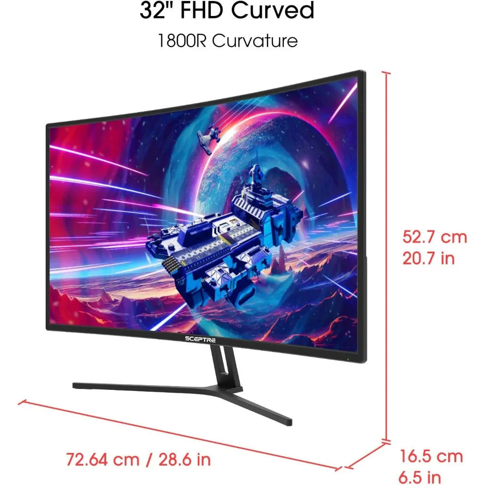 Curved Gaming Monitor Overdrive up to 240Hz DisplayPort 165Hz 144Hz HDMI AMD FreeSync Build-in Speakers