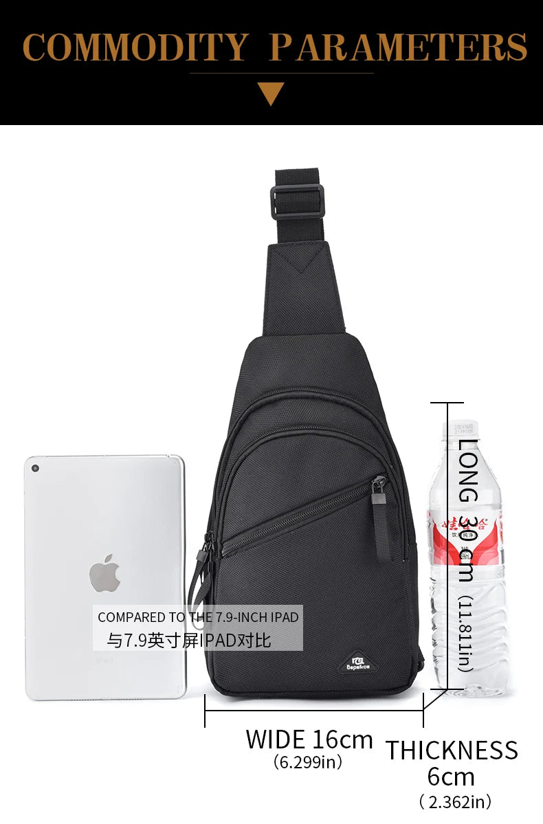 Chest Bag Men's Single Shoulder Crossbody Bag Large Capacity Oxford Cloth Outdoor Travel Backpack Men's Chest Bag