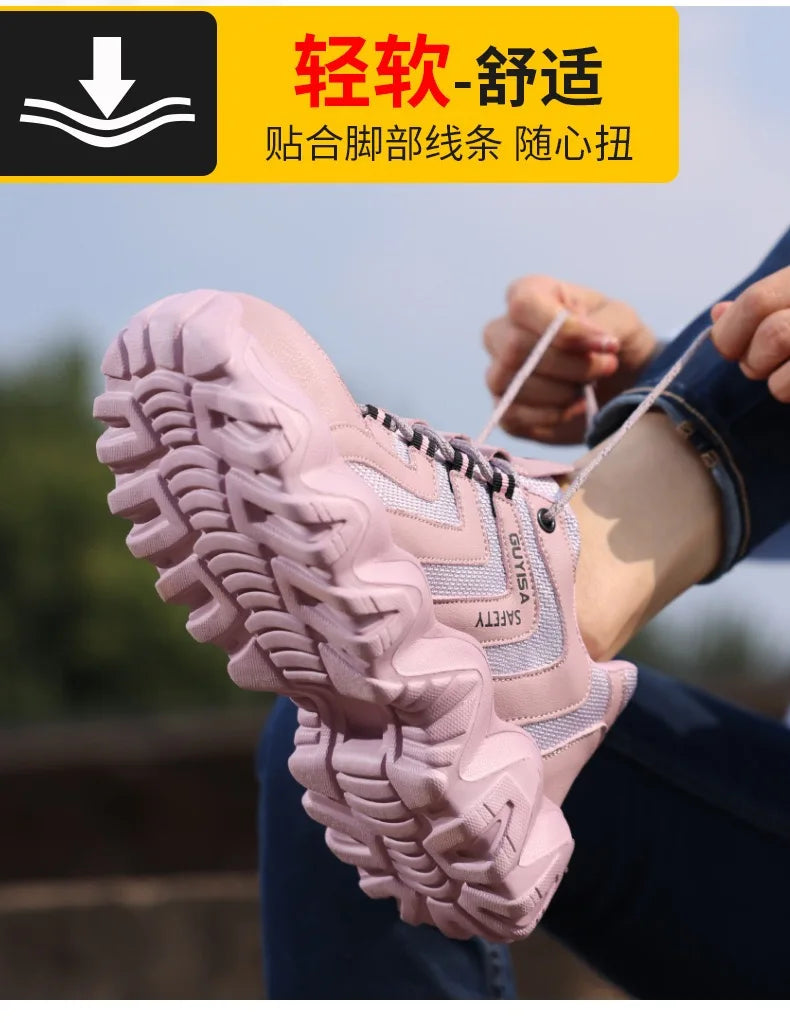 New work shoes for all seasons, lightweight, anti smashing, anti stab, anti slip, construction site safety protection shoes