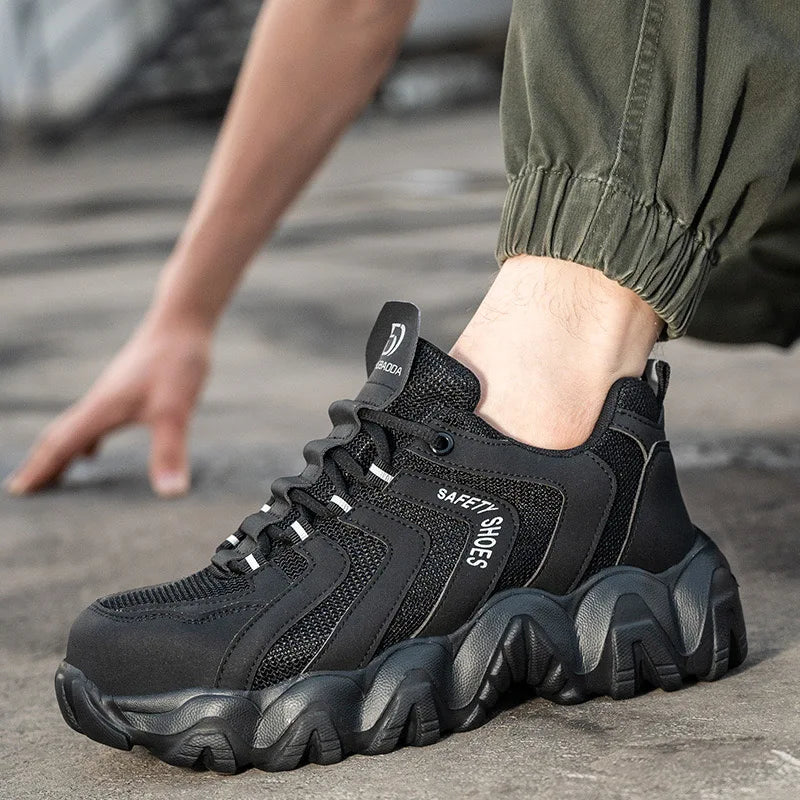 New work shoes for all seasons, lightweight, anti smashing, anti stab, anti slip, construction site safety protection shoes