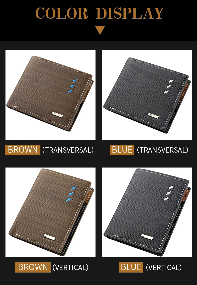 Men's Short PU Leather Wallet, Multi-slot Credit Card Holder Men's Wallet, Casual Wallet for Men