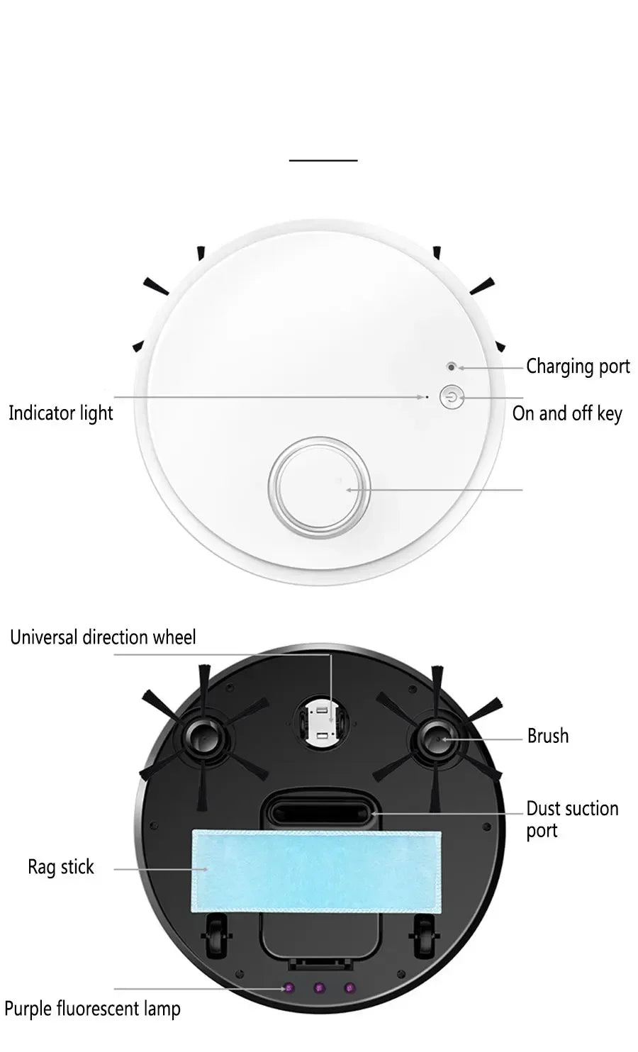 2025 New Automatic Robot Vacuum Cleaner 3in1 Smart Wireless Sweeping Wet And Dry Ultra-thin Cleaning Machine Mopping Smart Home