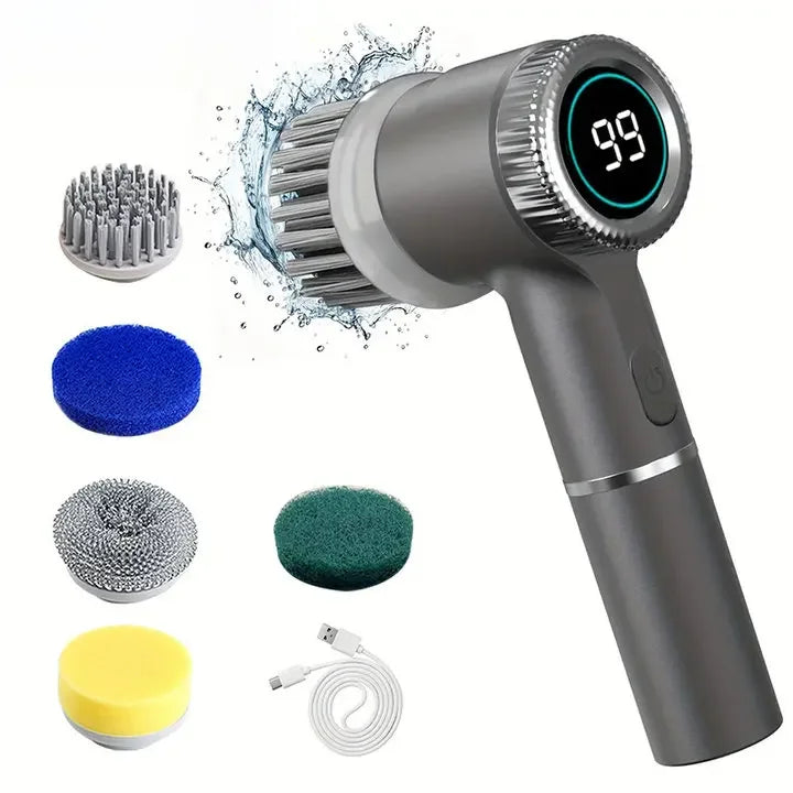 Xiaomi 5-in-1 Electric Cleaning Brush USB Rechargeable LED Display Portable Multifunctional Scrubber for Kitchen Bathroom Toilet