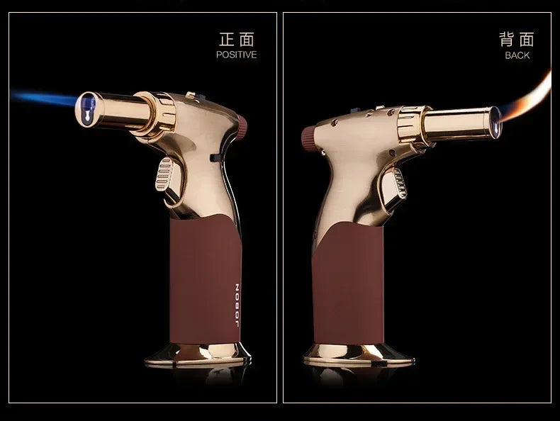 JOBON Metal Creative Double Fires Gas Torch Lighter Jet Flame Switching Open Flame Safety Lock Switch BBQ Cigar Lighters Smoking