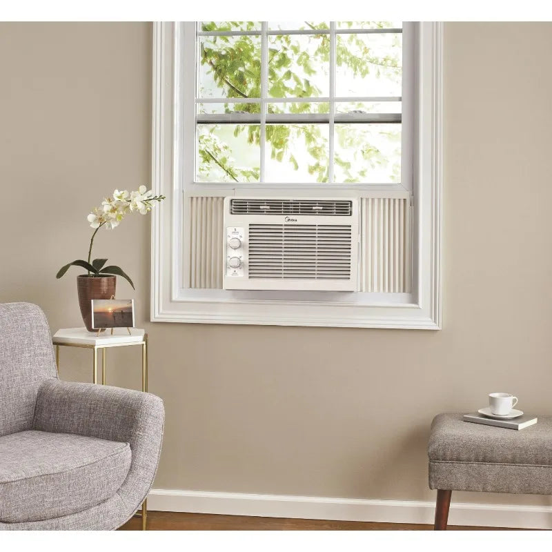Midea 5,000 BTU 150 Sq ft Mechanical Window Air Conditioner, White, MAW05M1WWT, New