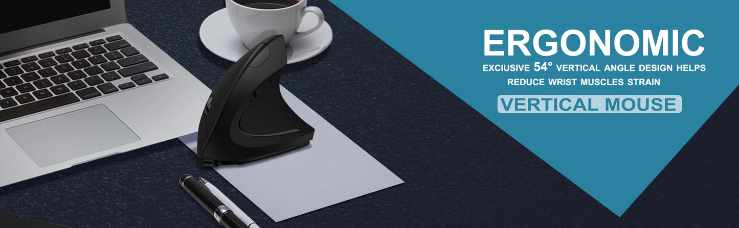 3 Levels DPI for Laptop, PC, Computer, Desktop, Notebook, Specially for Right-handers Wireless Vertical Mouse
