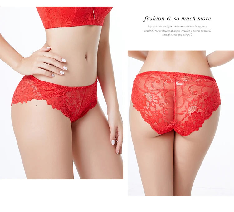 3pcs/Pack Ultra Thin Women Panties Plus Size Briefs for Women Women Full Lace Panties  Solid Sexy Briefs Female Sexy 2XL 3XL 4XL