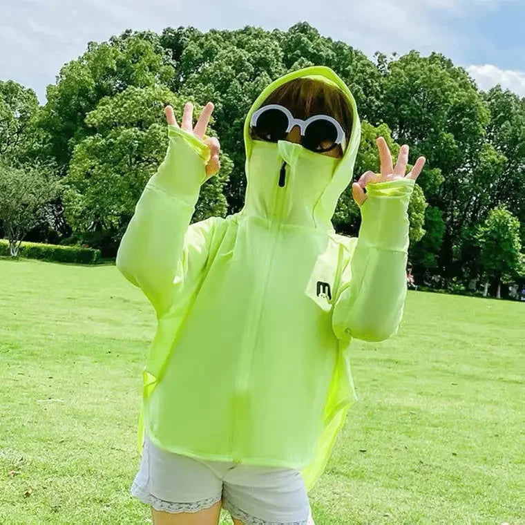 Children's Sun Protection Clothing Outdoor Ice Silk Sun Protection Jacket UV Resistant Summer Outdoor Play Sun Protection Jacket