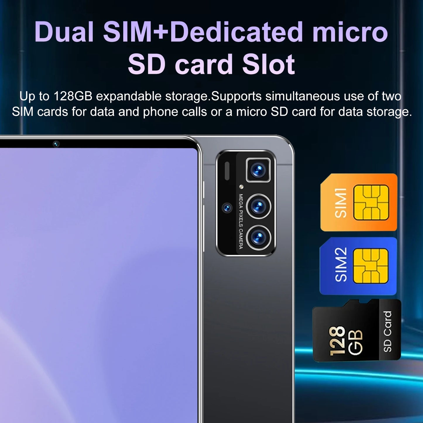 2025 5G New 10.36Inch Tablet Android 16GB RAM 1TB ROM Android 13.0 12000mAh Battery 16MP 32MP 10 Core Dual Sim Network Bluetooth