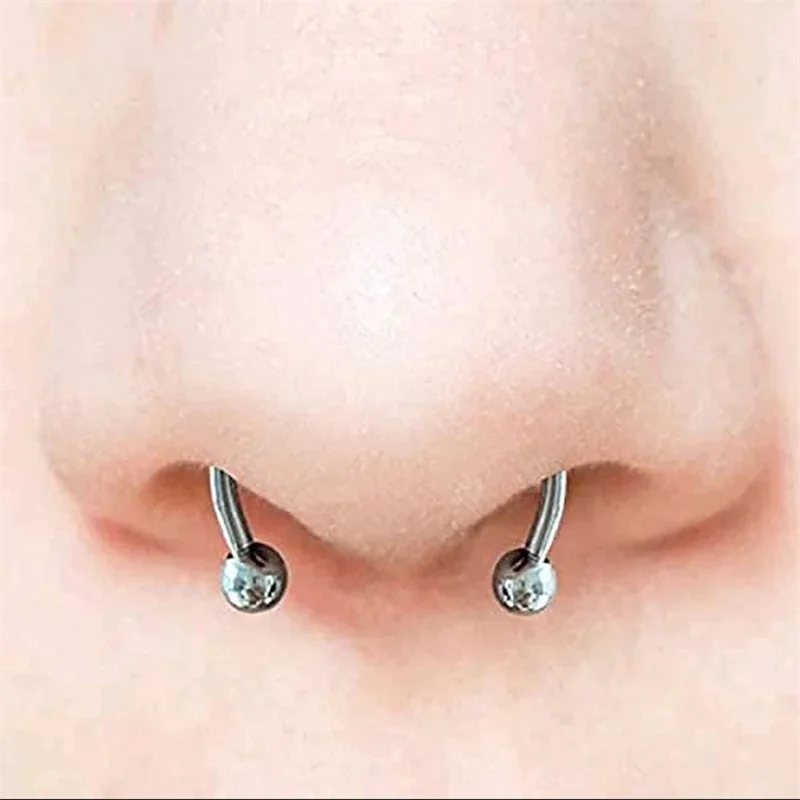 Magnetic Horseshoe Nose Rings, 316L Stainless Steel, Faux Septum Rings, Fake Piercing, Clip on, Hoop Rings, Gift for Women, Girl