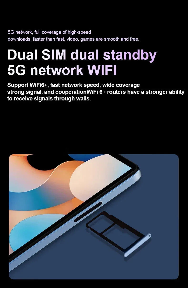 Original Pad 8 Pro Tablet 10.1 inch 16GB+1024GB Android 13 Global Snapdragon 8gen2 10000mah 5G Dual SIM WIFI  HD Full Screen