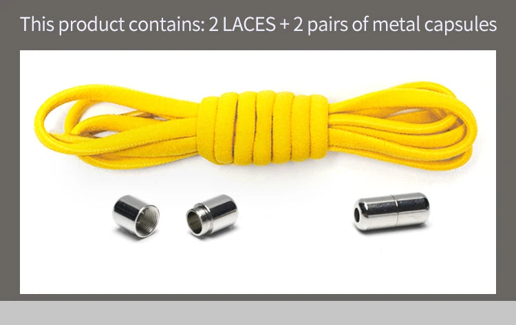 New Version Elastic No Tie Shoelaces Metal Lock Shoe Laces For Kids Adult Sneakers Quick Shoelaces Semicircle Shoestrings